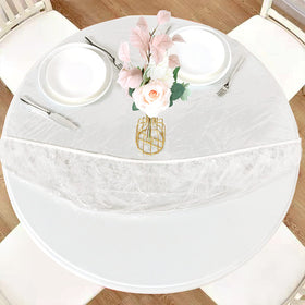 LUSHVIDA round table cover with elastic edge for secure fit