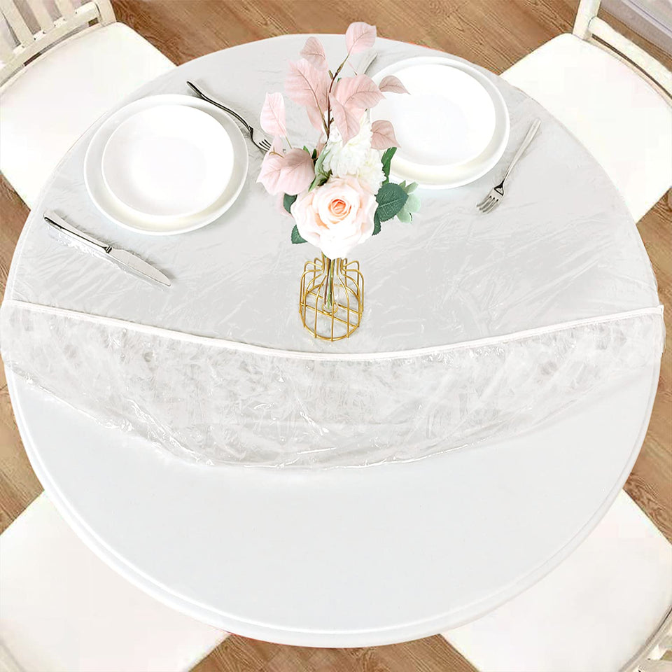 LUSHVIDA round table cover with elastic edge for secure fit