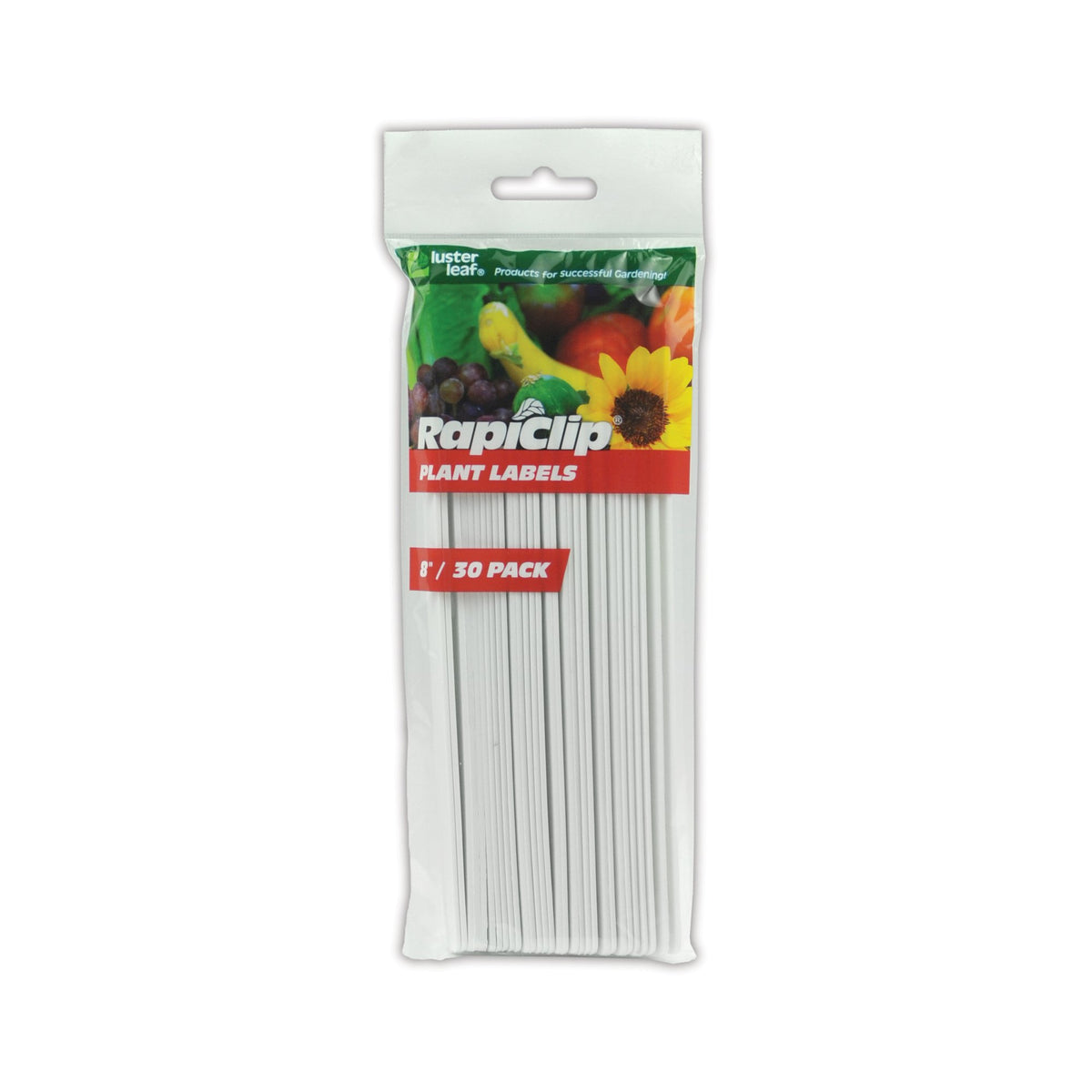 Luster Leaf 30-pack 8-inch plant labels for easy garden labeling and quick identification.