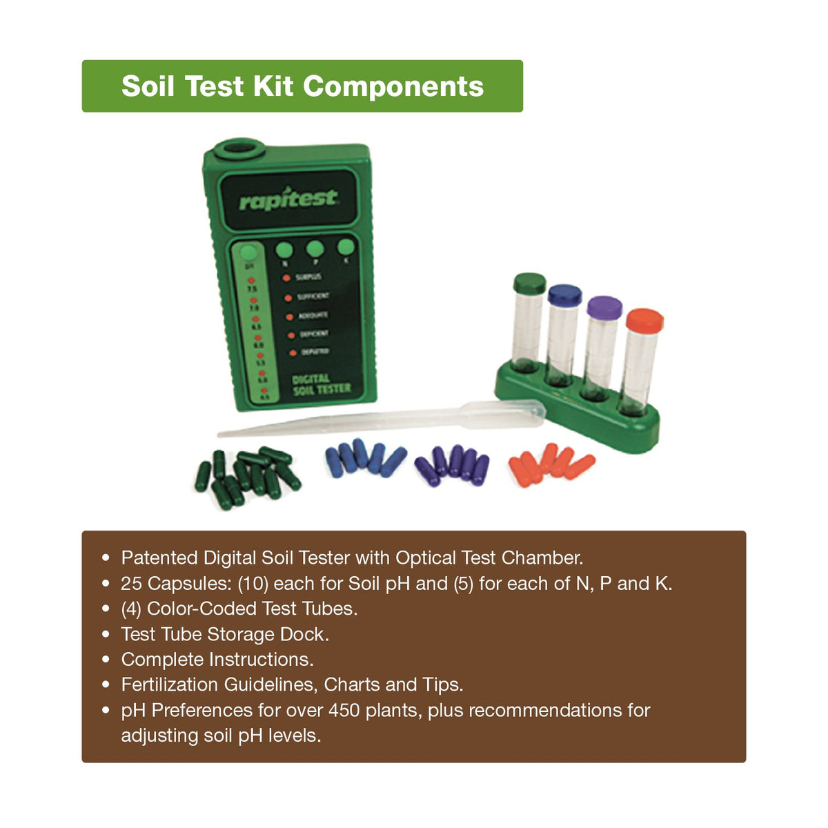 Luster Leaf Rapitest in-use with user sliding a test tube into the optical chamber for quick soil insights.