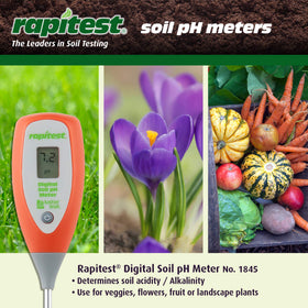 Luster Leaf Rapitest digital screen shows precise pH readings