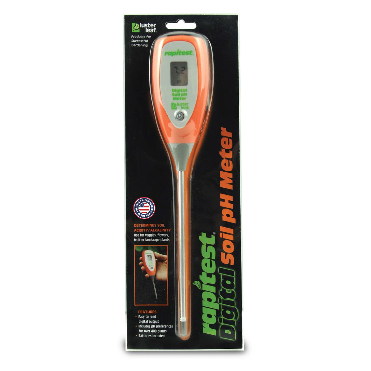 Luster Leaf Rapitest front view for quick soil testing in gardens