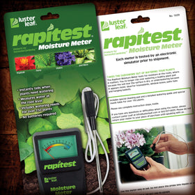 Luster Leaf Rapitest scale displays moisture range at a glance.
