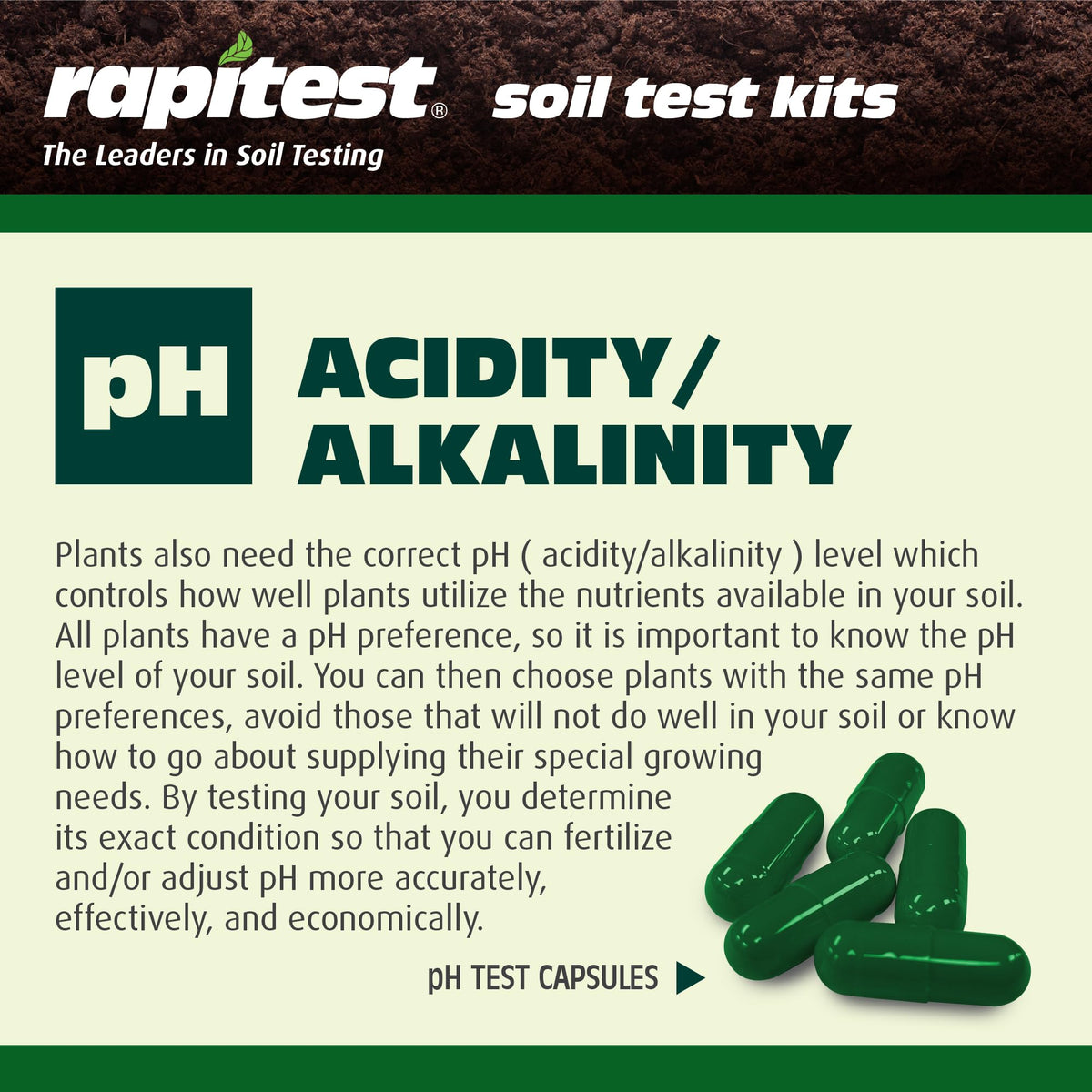 Luster Leaf Rapitest pH, N, P, K tests on clear color scales.