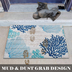 LUVADIAN Blue Beach Door Mat easy-clean design for quick maintenance.