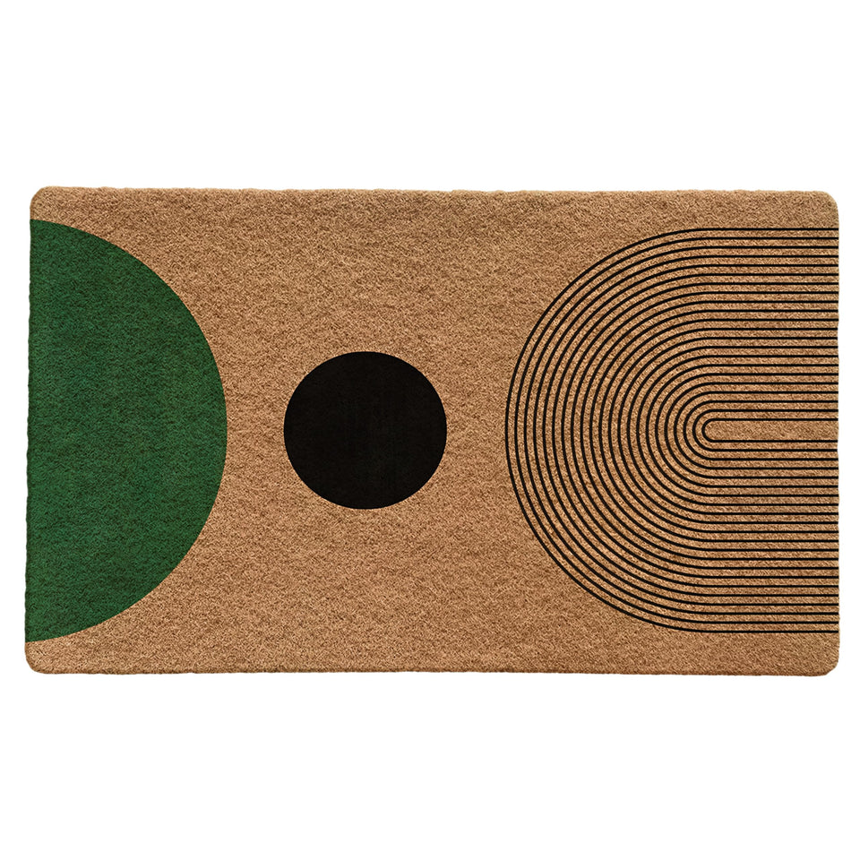 Luvadian boho door mat in green and black for a stylish front porch that traps dirt.