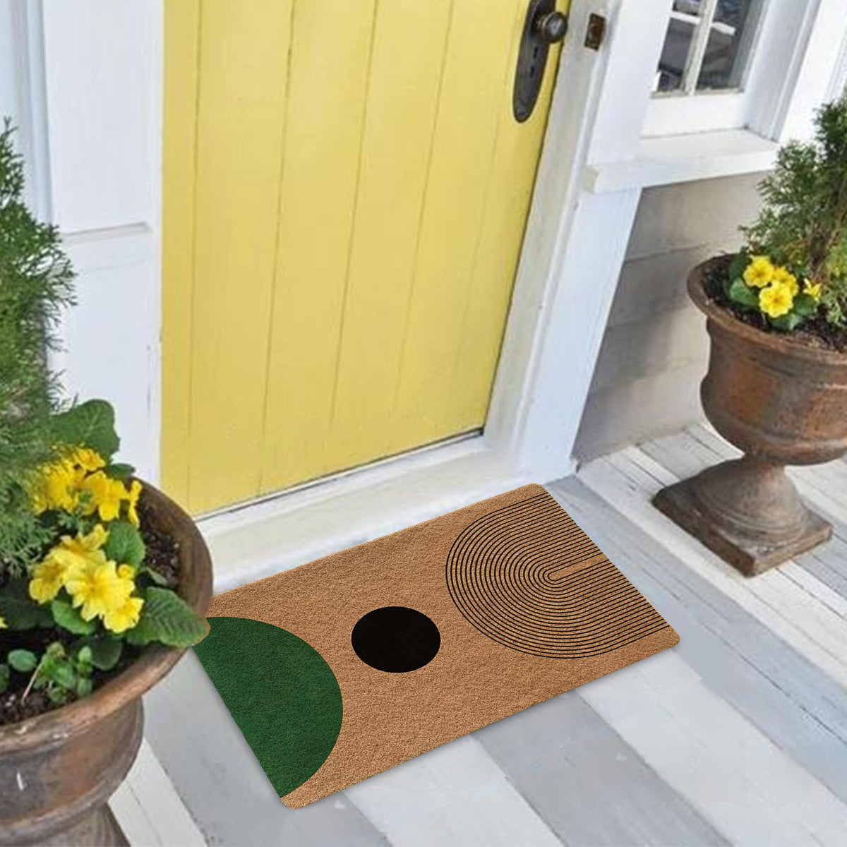 Luvadian dirt-trap mat with rubber bottom, preventing slips on wet days.
