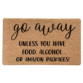 LUVADIAN funny welcome mat front door go away; keeps mud outside and creates a playful entrance.