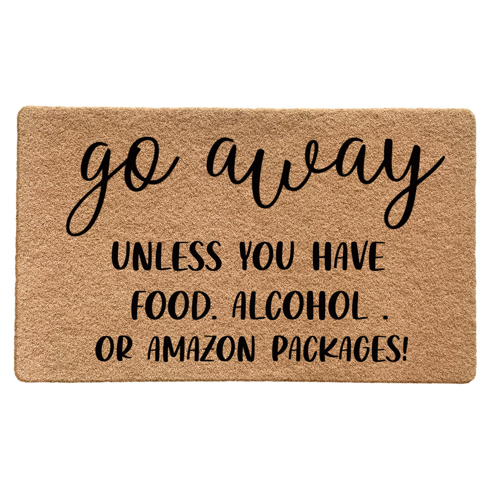 LUVADIAN funny welcome mat front door go away; keeps mud outside and creates a playful entrance.