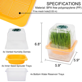 LUVCOSY 5-inch sprouting tray on countertop ideal for fresh microgreens.