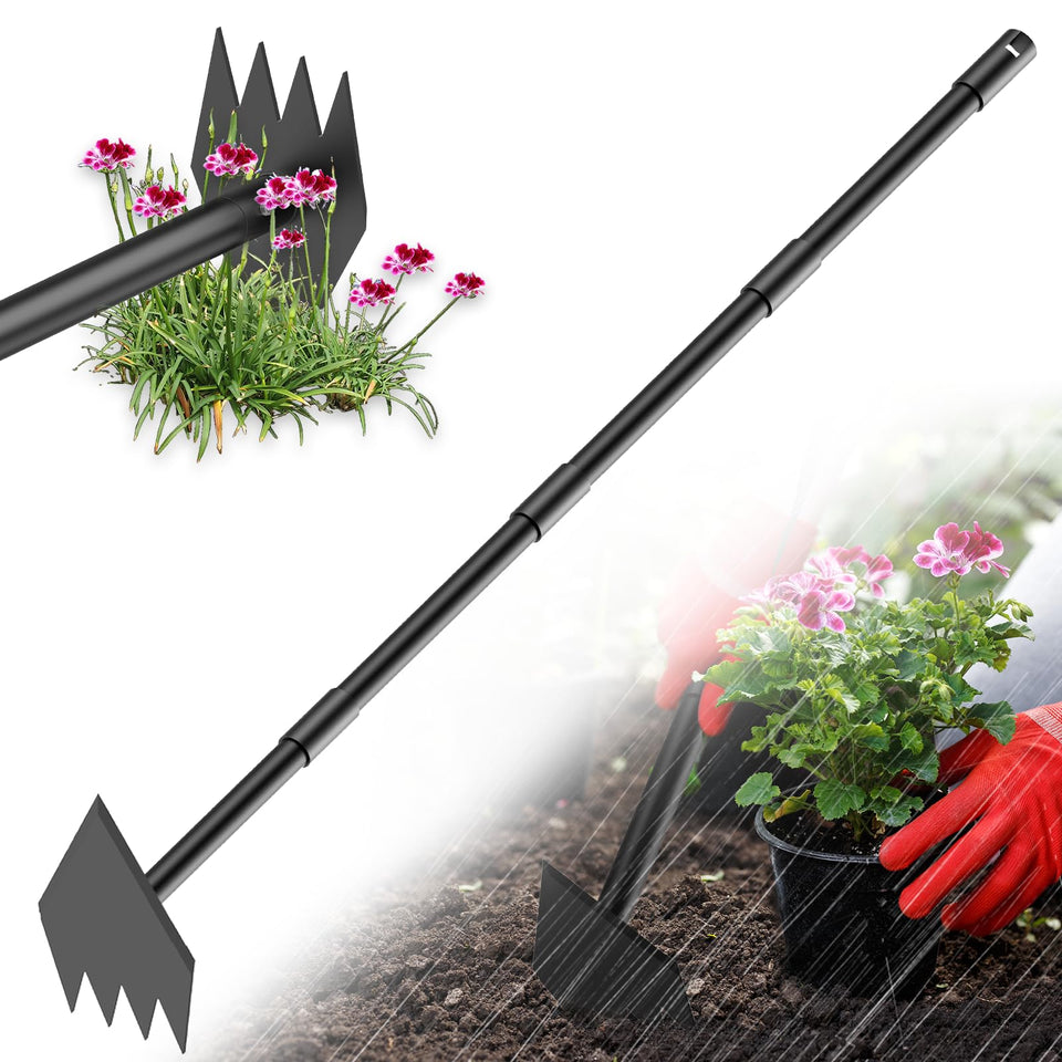 Luvenia 2-in-1 weed puller and hoe head for efficient weed removal.