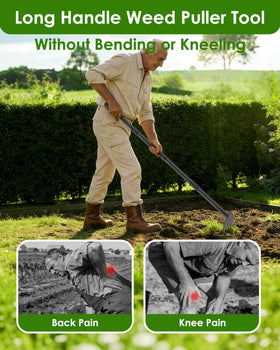 Luvenia 5-inch hoe blade ready to loosen soil in beds.