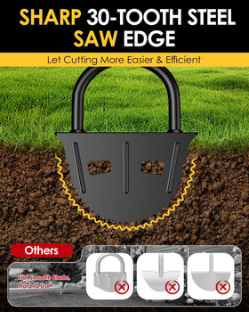 Luvenia 30-tooth blade cuts dense turf for clean borders
