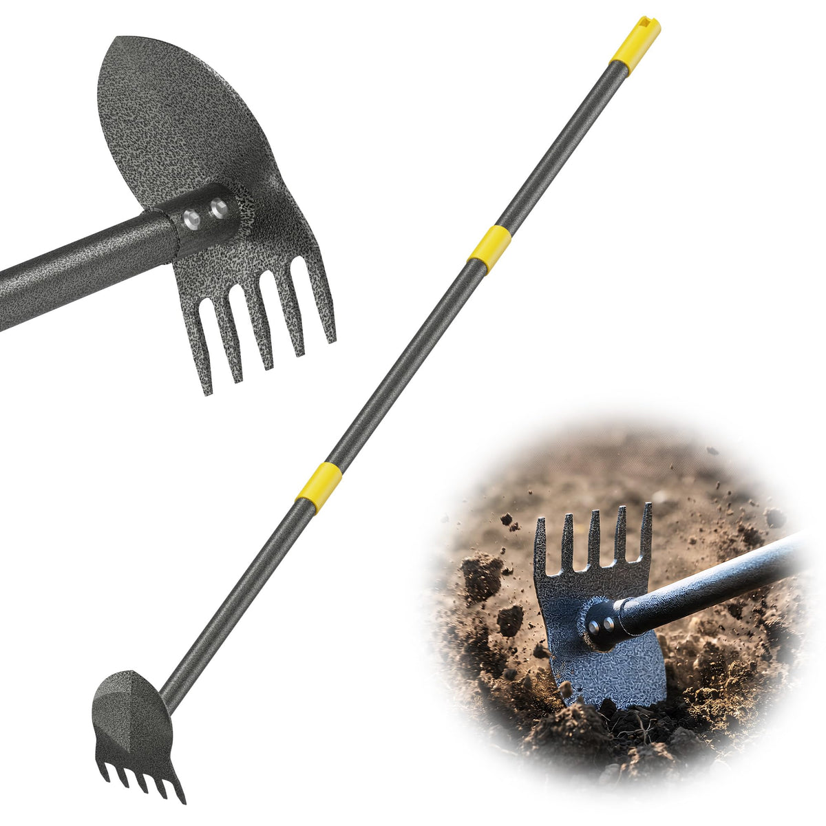 Luvenia Garden Hoe demonstrates its 2-in-1 weed pulling capability for efficient weeding