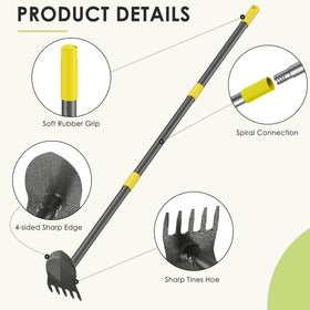Luvenia Garden Hoe pointed tines break soil and loosen beds for planting
