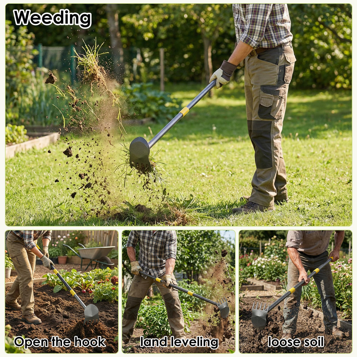 Luvenia Garden Hoe rust-proof design resists corrosion during outdoor use