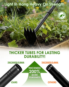 Luvenia heavy-duty stainless steel handle for durability during gardening.