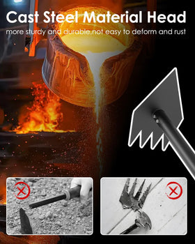 Luvenia matte black coating resists rust on garden tool.