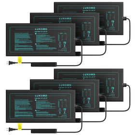 Luxbird seedling heat mat 6-pack 10x20-75 provides even warmth for early germination.