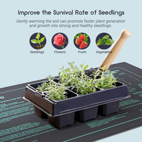Luxbird seedling heating mat in an indoor gardening setup