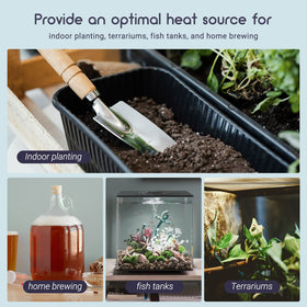 Luxbird seedling heating mat packaging with cord included for easy setup