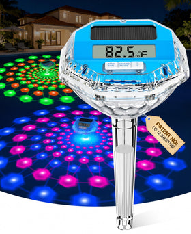 LuxBlue solar digital pool thermometer reads reliably in sunlight.