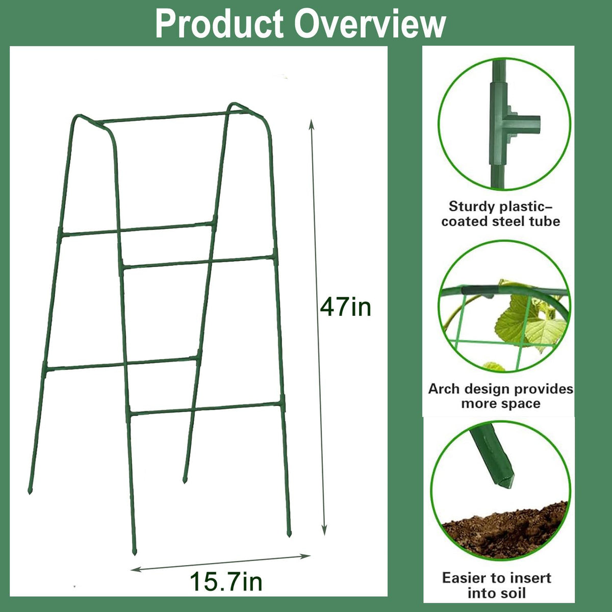 Luxdesc garden arch features a stable design, ideal for two-row planting along raised beds.