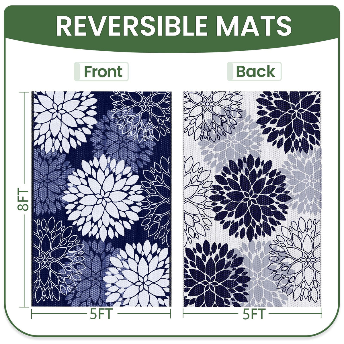 LuxStep outdoor rug patio-layout demonstrates large area mat for patio and deck.