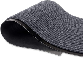 LuxUrux durable rubber 3x5 door mat withstands heavy traffic.