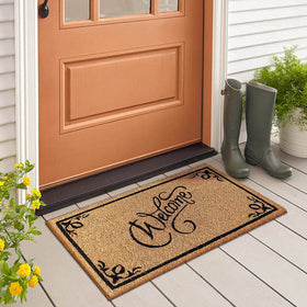 LuxUrux Coco Coir Welcome Mat natural fibers deliver durable everyday use.