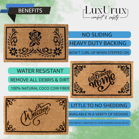 LuxUrux Coco Coir Welcome Mat eco-friendly materials for homes.