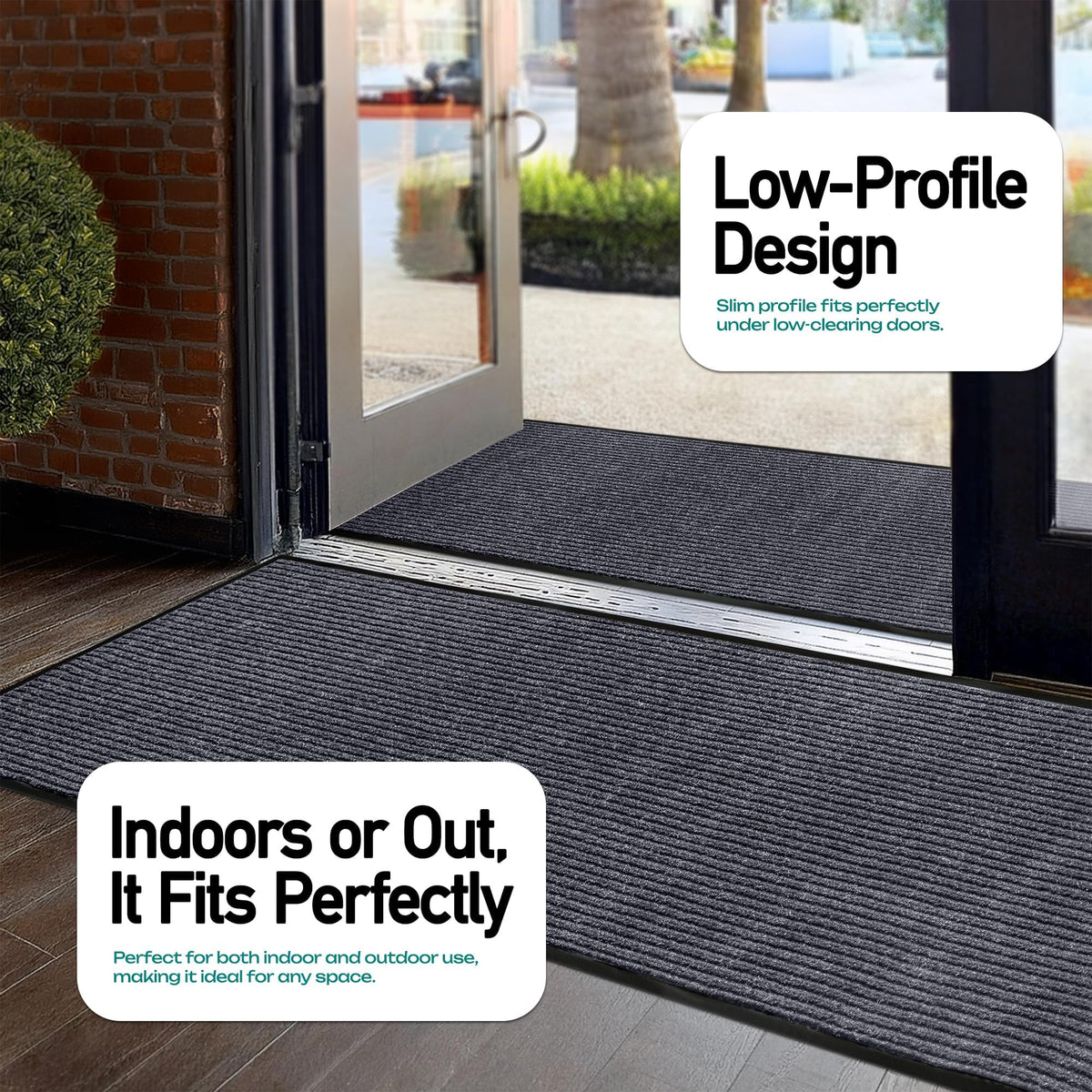 LuxUrux outdoor/indoor mat handles rain and spills with ease.