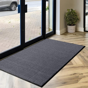 LuxUrux mat backing prevents shifting for safer busy doorways.