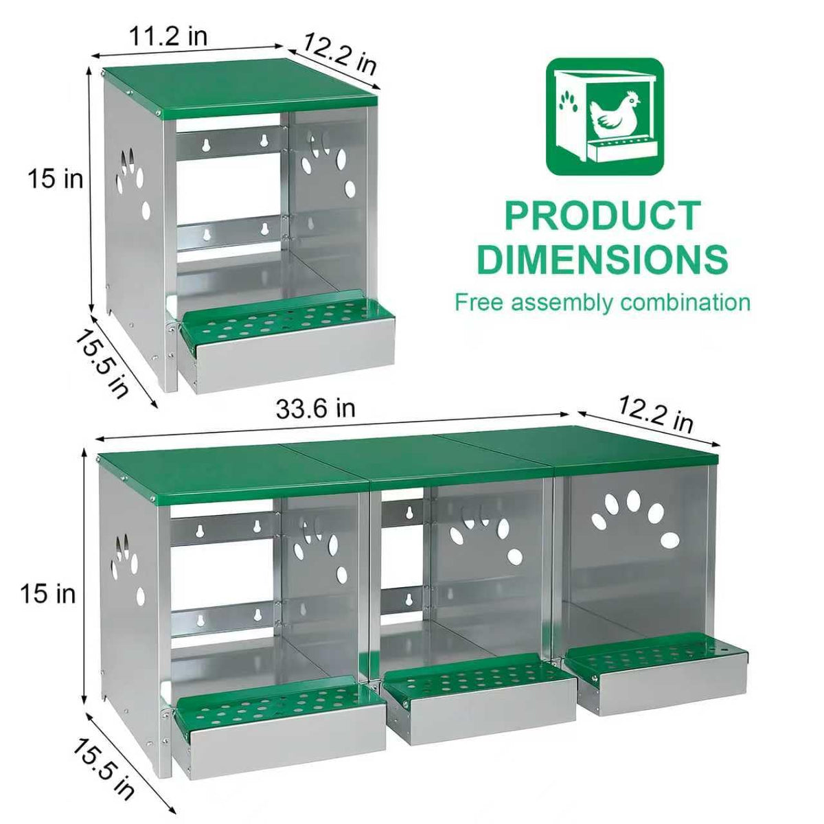 Luxurytex metal nesting box interior showing roll-away design for clean eggs.
