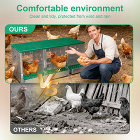 Luxurytex three-compartment design supports organized egg collection.