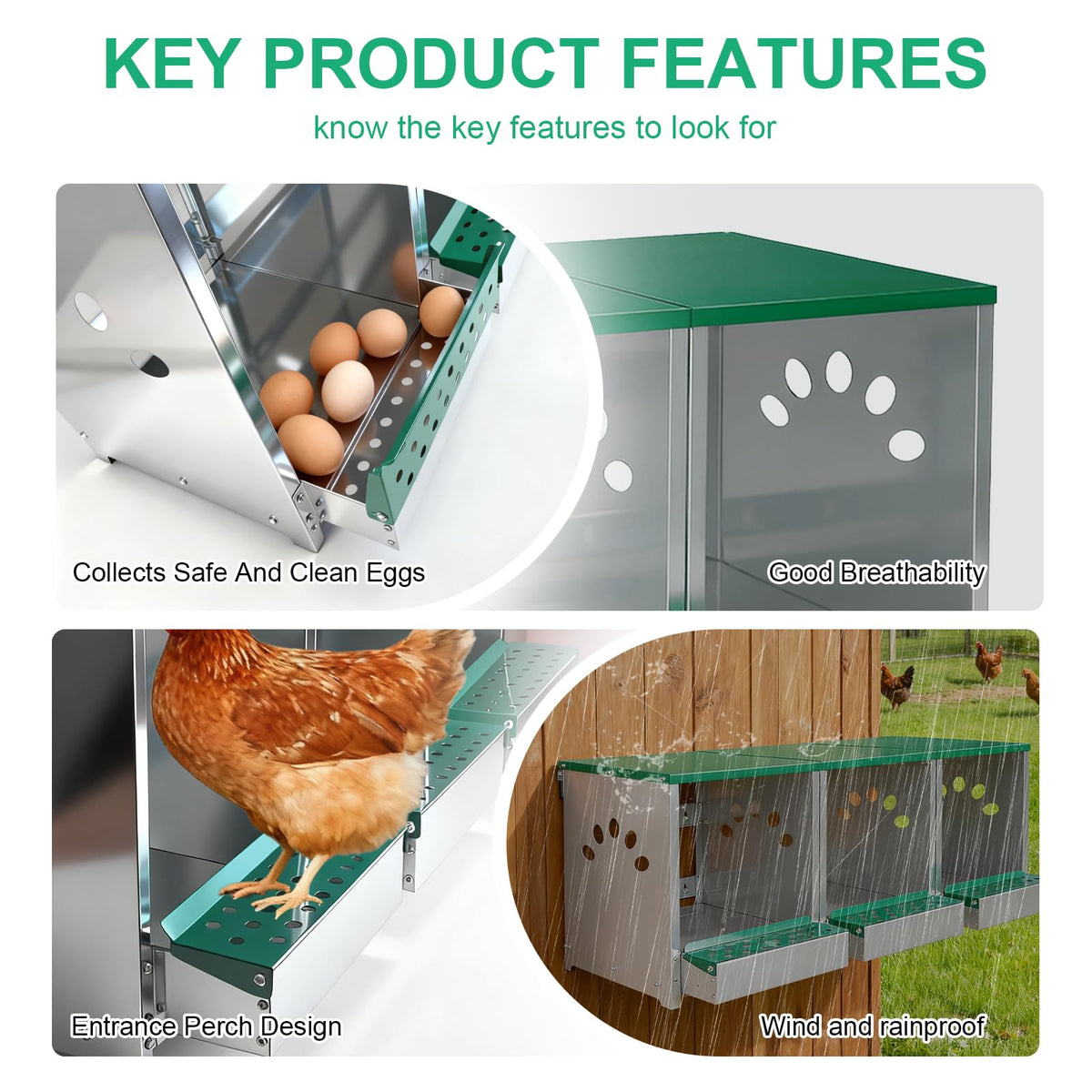 Luxurytex temperature-control metal nesting box helps maintain comfortable interior.