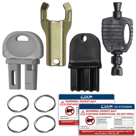 LVAP 4-pack rodent bait station keys for quick maintenance access
