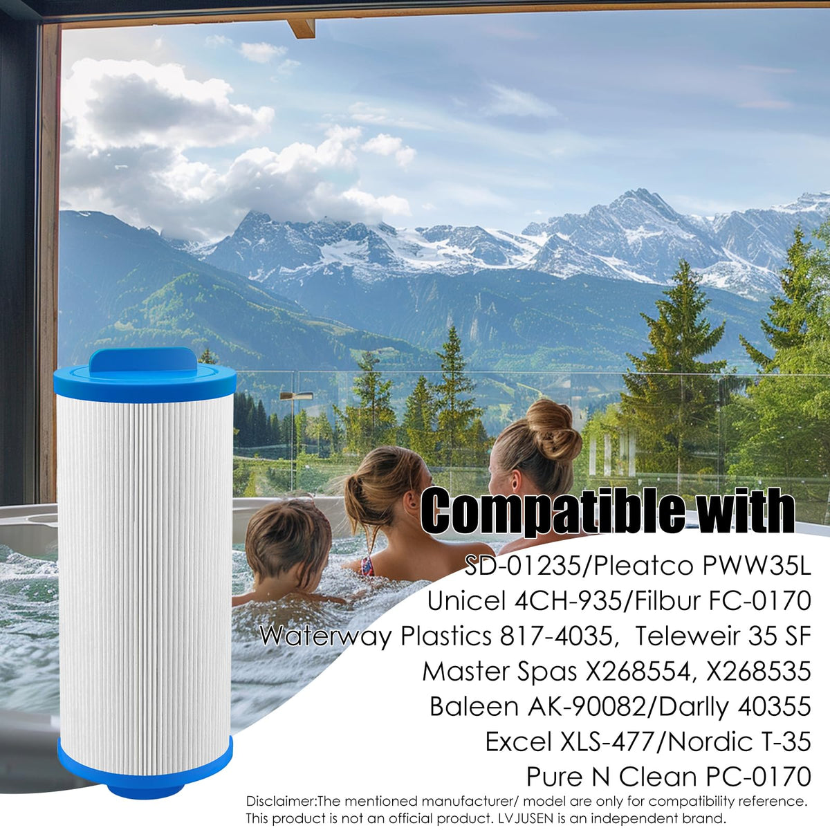 LVJUSEN easy-clean spa filter reuse for cost-saving maintenance.