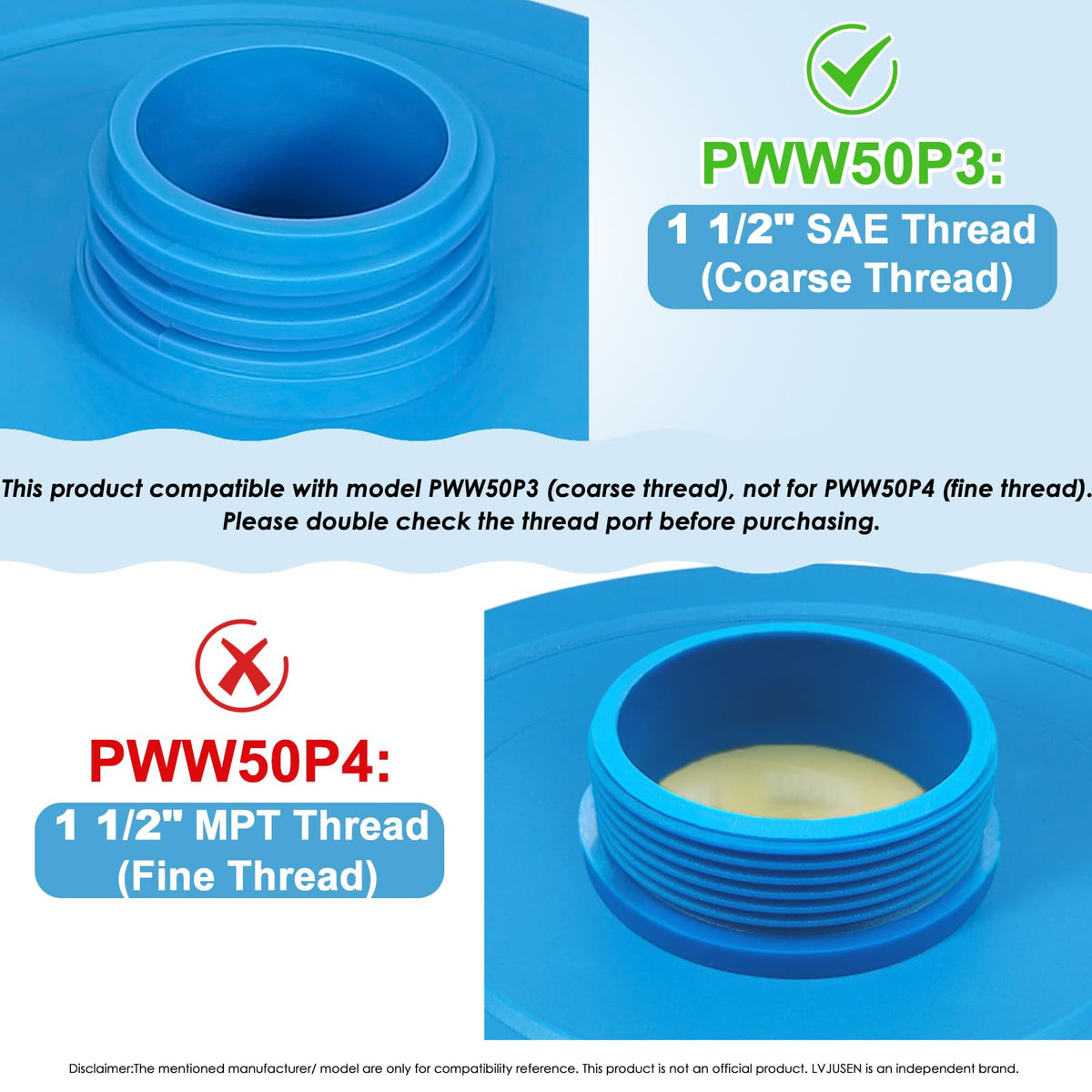 LVJUSEN PWW50P3 filter packaging emphasizes two-pack convenience for value.