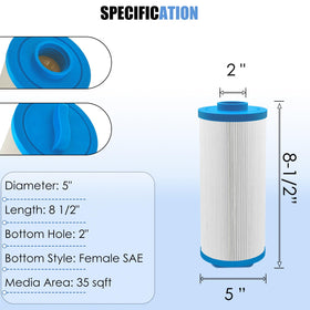 LVJUSEN trilobal fabric filtration traps fine debris for crisper spa water.