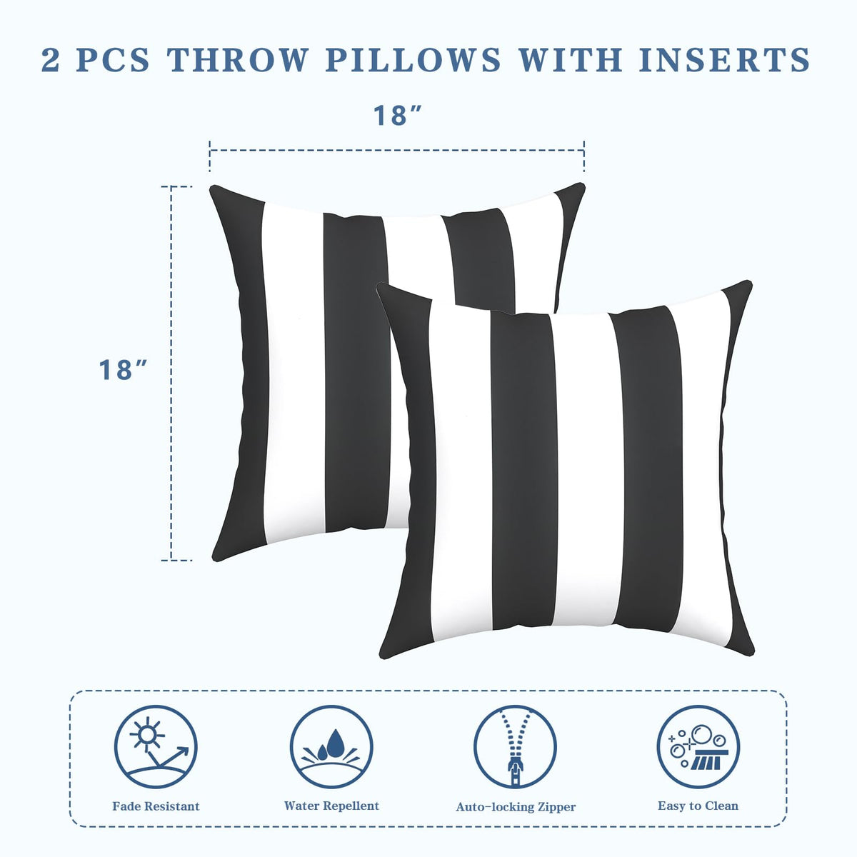 LVTXIII Cabana Black indoor pillow on sofa highlights fade-resistant color.