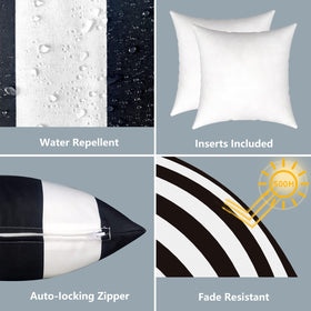 LVTXIII Cabana Black pillow pattern variety complements modern living room decor.