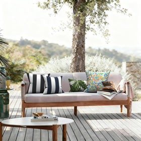 LVTXIII Cabana Black pillow with easy zip closure for simple care.