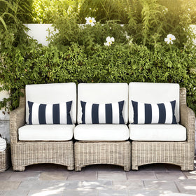 LVTXIII navy cabana pattern adds modern style to outdoor or indoor spaces.