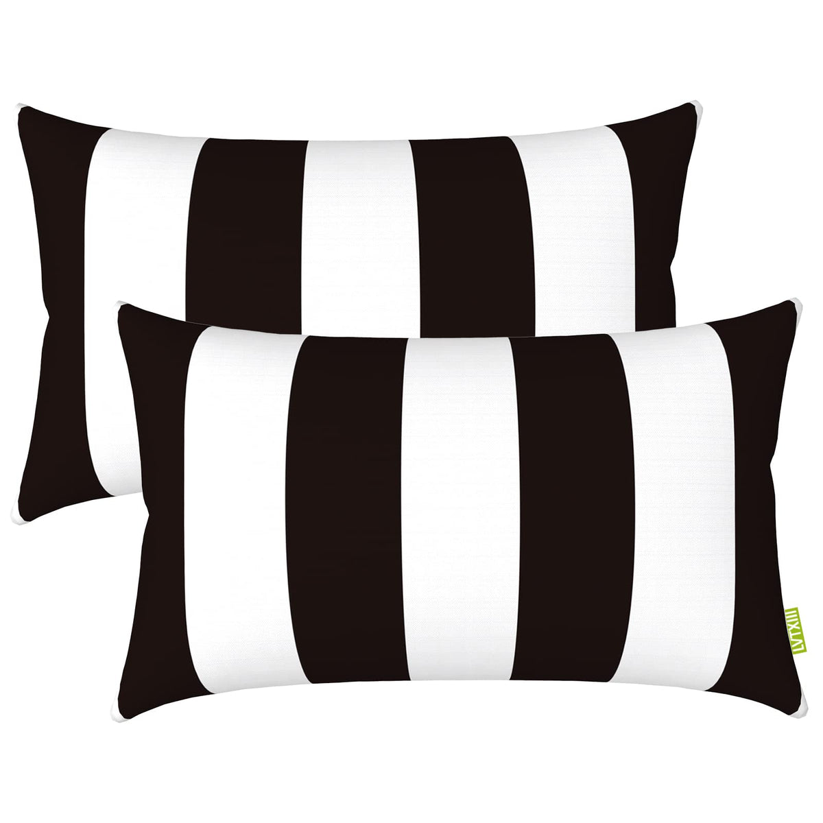 LVTXIII outdoor lumbar pillow cover 12x20 in cabana black for patio decor