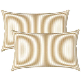 LVTXIII outdoor lumbar pillow stripe beige for patio seating.