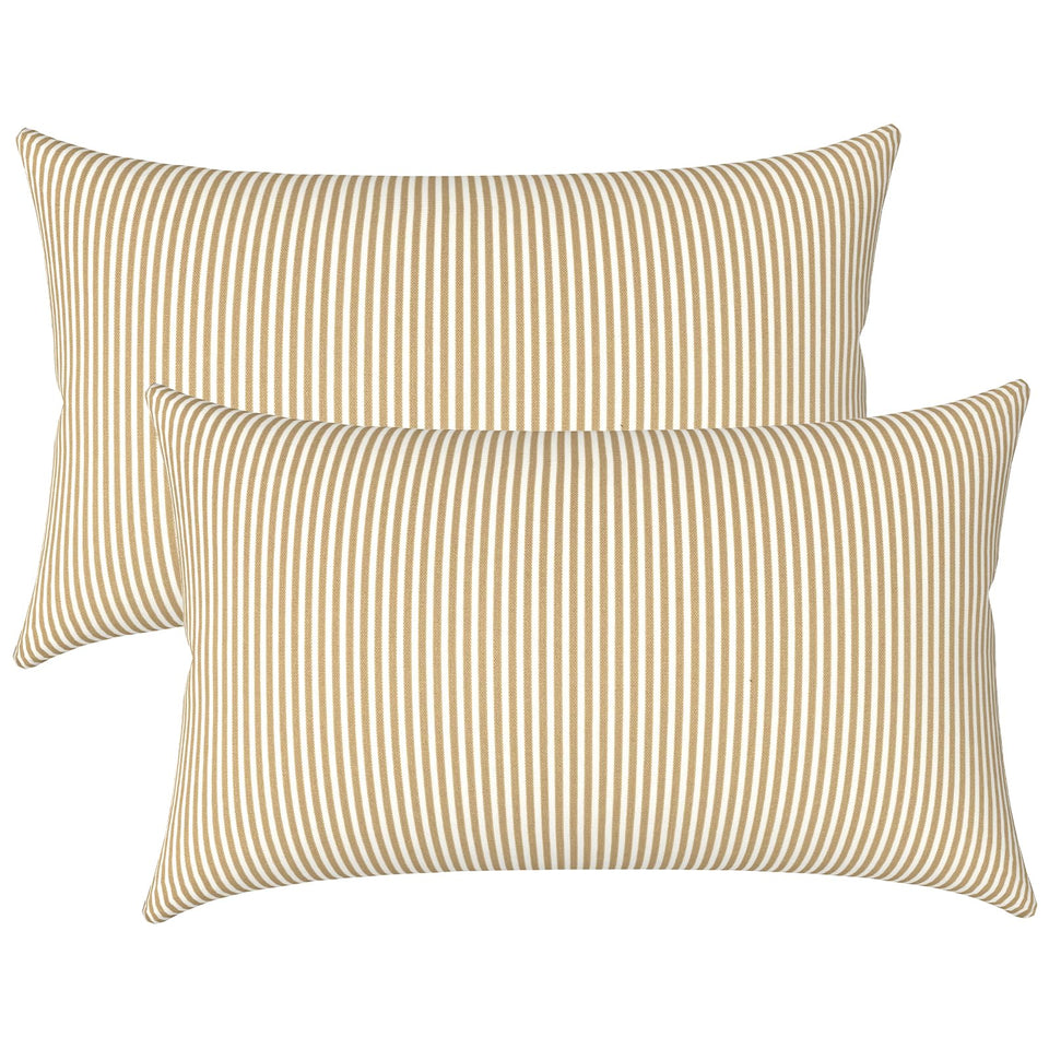 LVTXIII outdoor lumbar pillow stripe beige for patio seating.