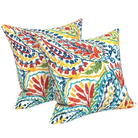 LVTXIII paisley 16x16 outdoor pillow cover adds color to patio furniture.