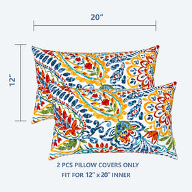 LVTXIII Paisley Multi lumbar cover closeup with vibrant pattern for stylish sofas
