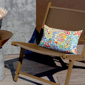 LVTXIII Paisley Multi cover on sofa accents modern patio styling and comfort